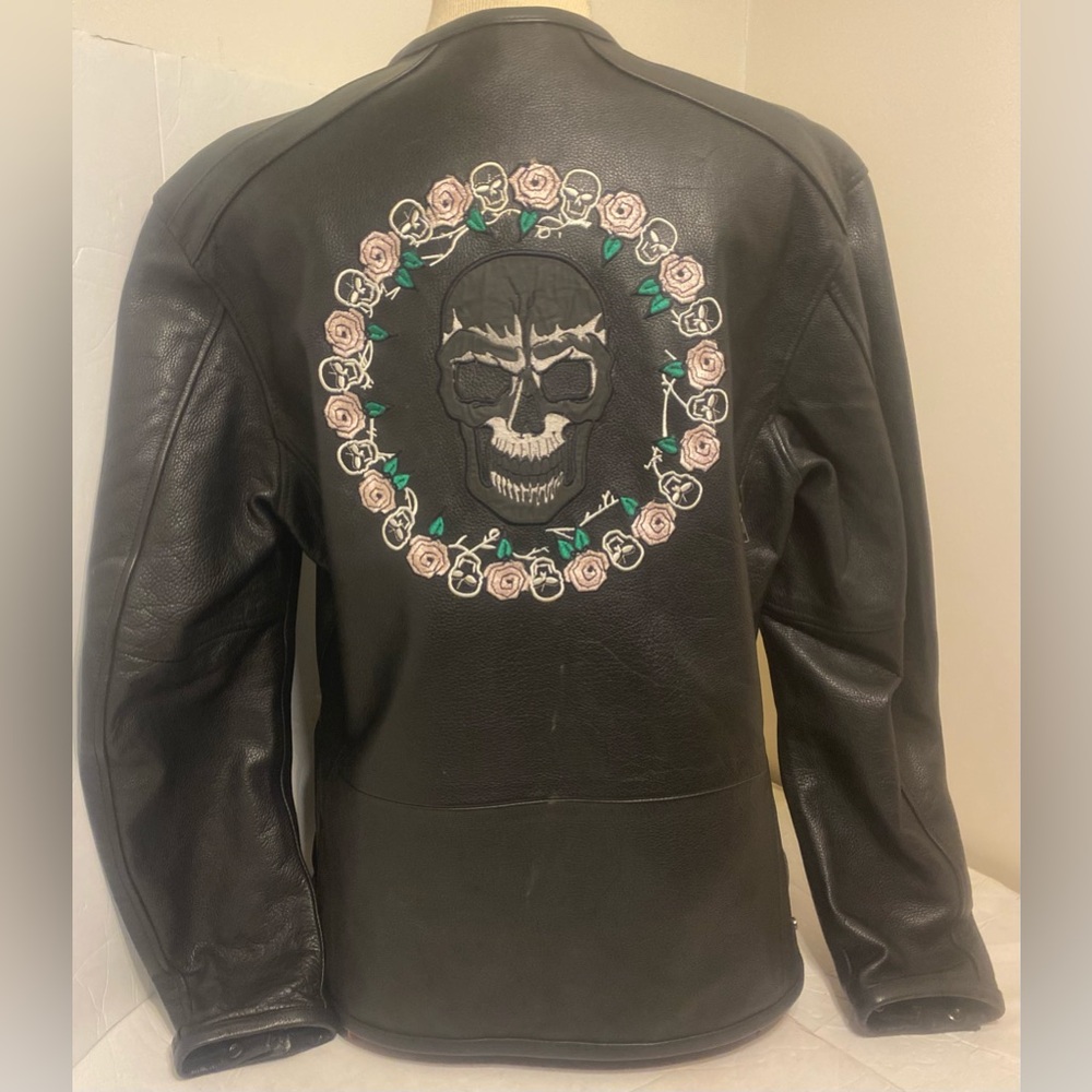 M&M Ladies SUGAR SKULL Leather Jacket XXL